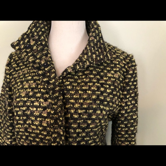 [Eccoci] Brown-Green Tweed Lined Jacket Sz: 4 - Picture 5 of 8